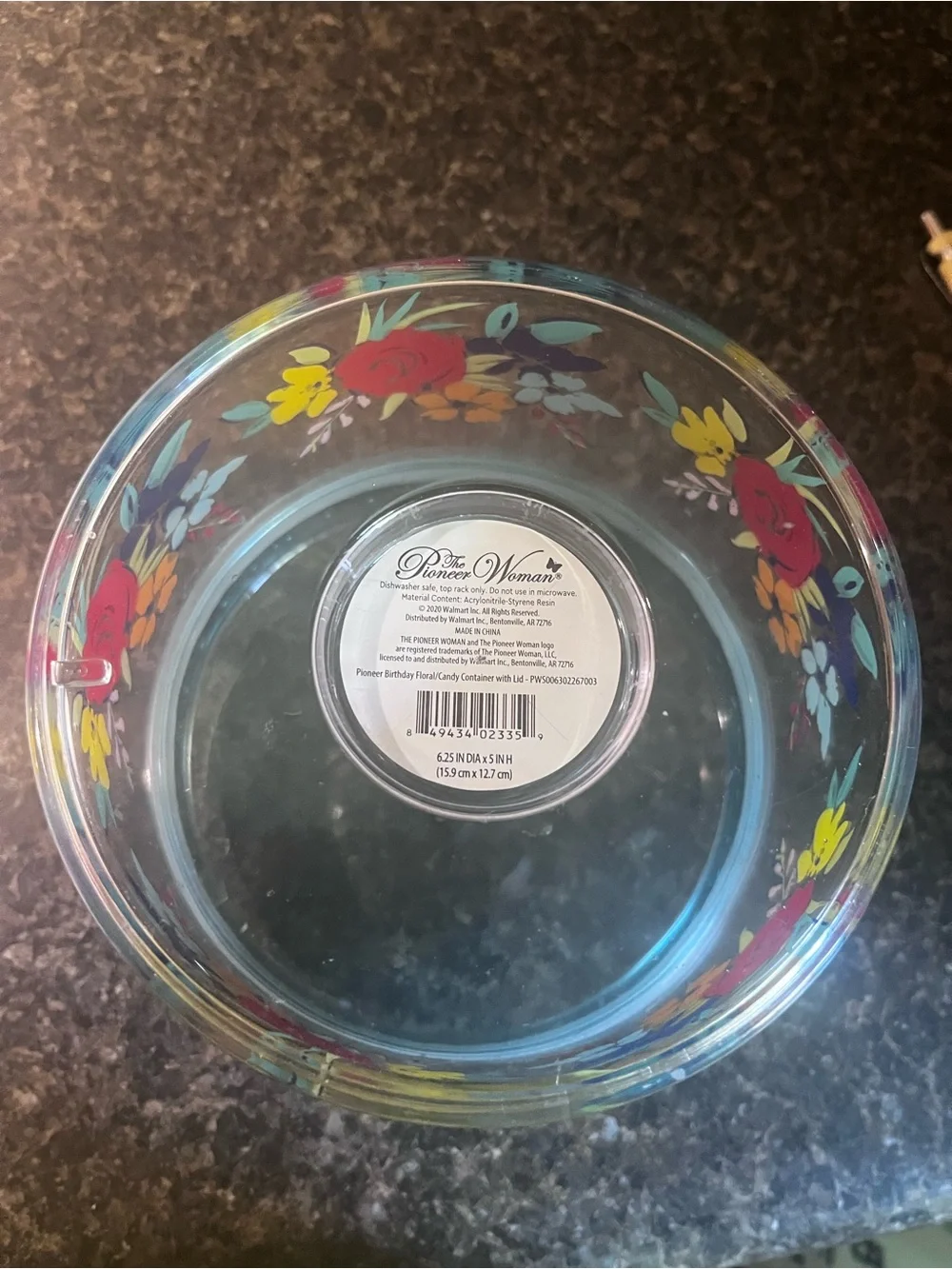 The Pioneer Woman Teal Lidded Floral Acrylic Canister